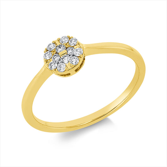 Ring 18 kt GG, 12 Brill. 0,14 ct, TW-vsi/si