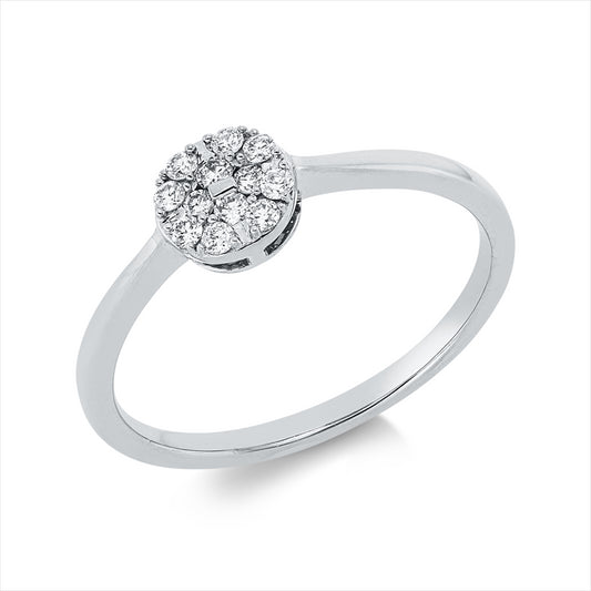 Ring 18 kt WG, 12 Brill. 0,14 ct, TW-vsi/si