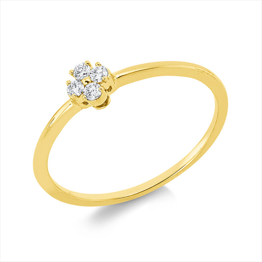 Ring 18 kt GG, 4 Brill. 0,08 ct, TW-si