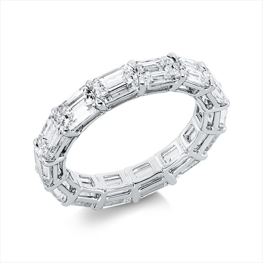 Ring 18 kt WG, 2 Sm.schliff 0,83 ct, TW-vsi, 12 Sm.schliff 4,76 ct, TW-vsi