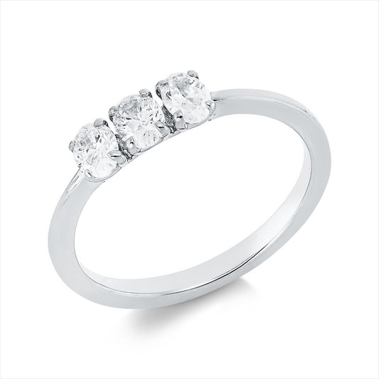 Ring 18 kt WG, 3 Oval 0,57 ct, TW-si
