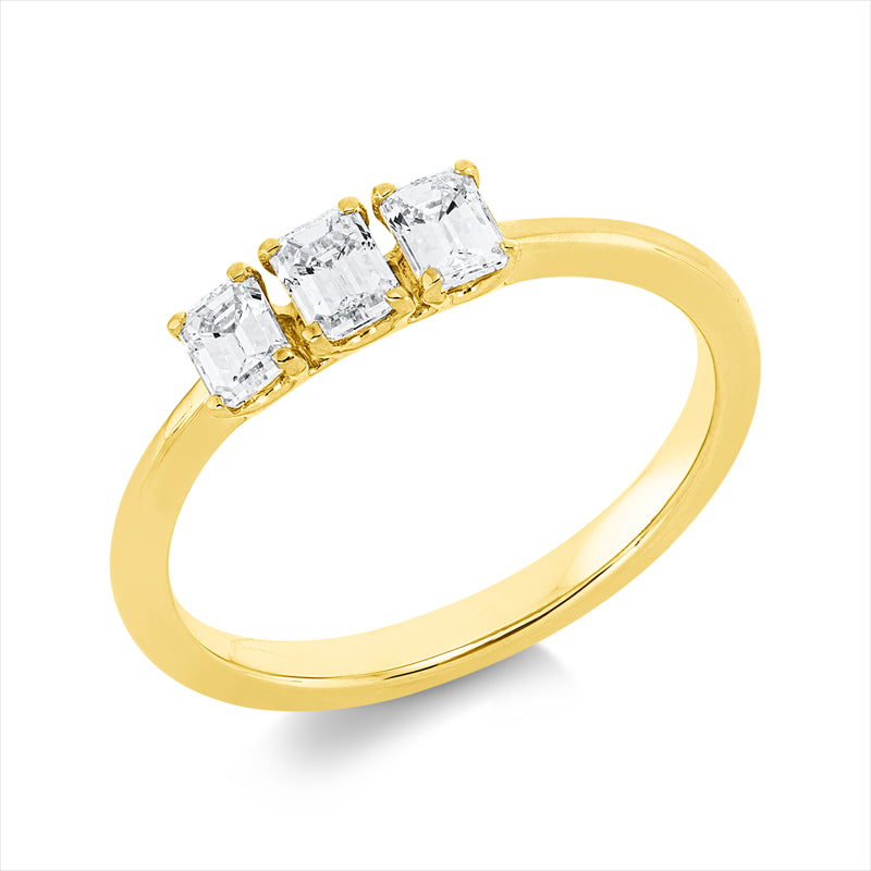 Ring 18 kt GG, 3 Sm.schliff 0,55 ct, TW-si