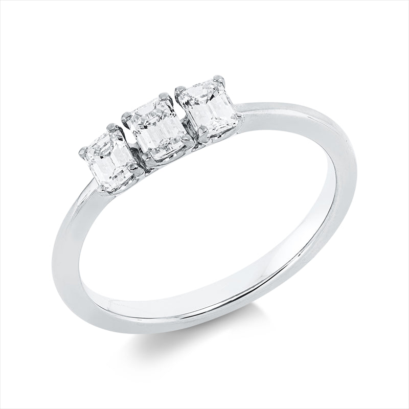 Ring 18 kt WG, 3 Sm.schliff 0,55 ct, TW-si