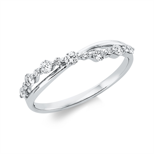 Ring 18 kt WG, 13 Brill. 0,30 ct, TW-si