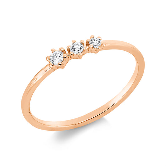 Ring 18 kt RG, 3 Brill. 0,10 ct, TW-si