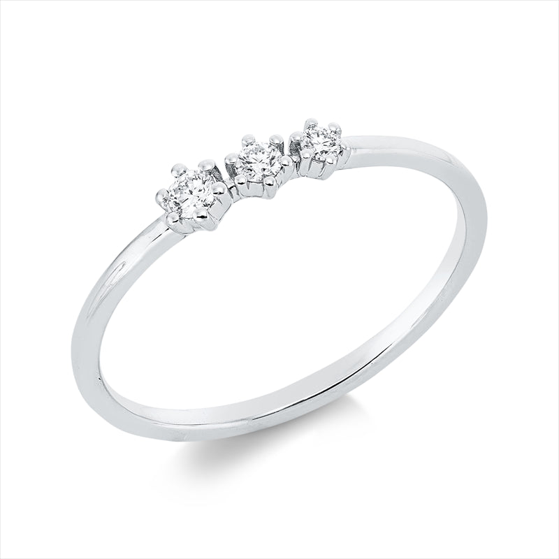Ring 18 kt WG, 3 Brill. 0,10 ct, TW-si