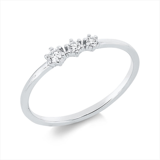 Ring 18 kt WG, 3 Brill. 0,10 ct, TW-si