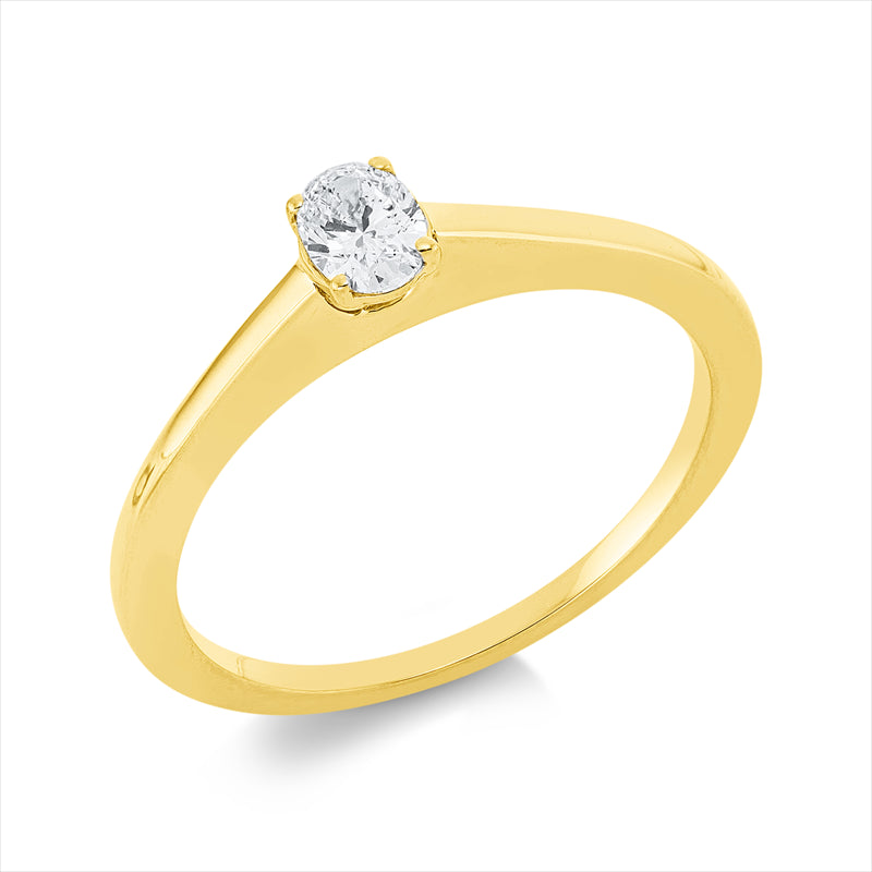 Ring 18 kt GG, 1 Oval 0,24 ct, TW-si