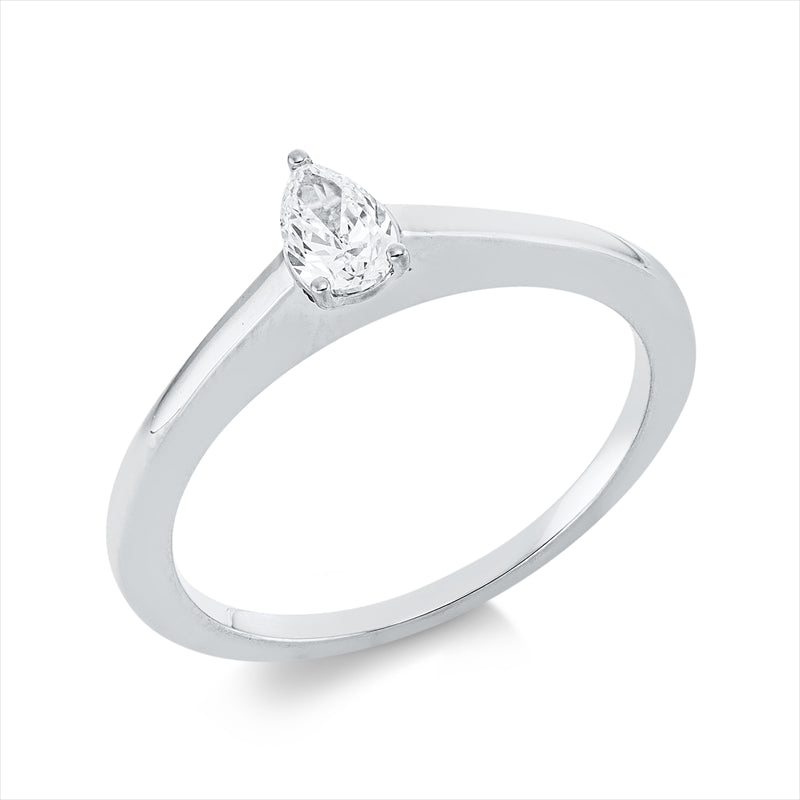 Ring 18 kt WG, 1 Tropfen 0,25 ct, TW-si