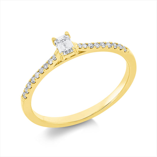 Ring 18 kt GG, 1 Sm.schliff 0,14 ct, TW-si, 18 Brill. 0,09 ct, TW-si