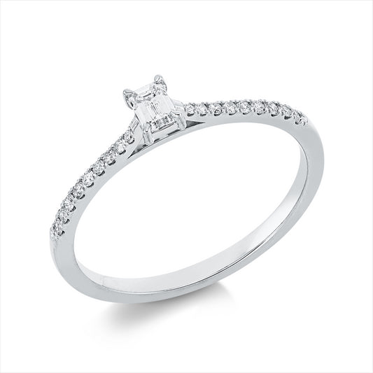 Ring 18 kt WG, 1 Sm.schliff 0,15 ct, TW-si, 18 Brill. 0,09 ct, TW-si