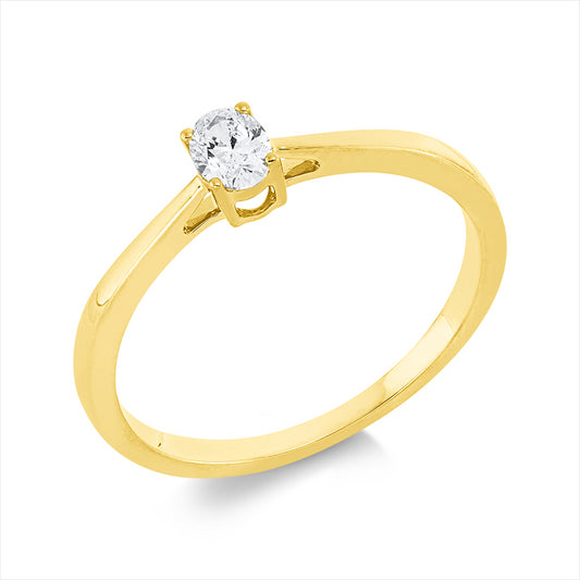 Ring 18 kt GG, 1 Oval 0,20 ct, TW-si