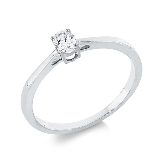 Ring 18 kt WG, 1 Oval 0,20 ct, TW-si