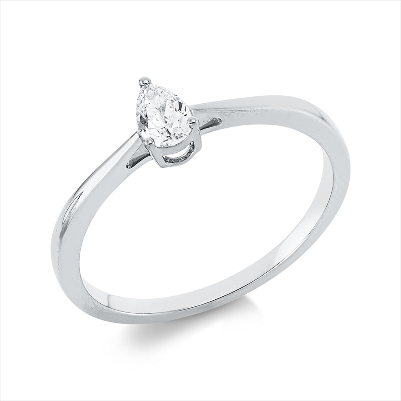 Ring 18 kt WG, 1 Tropfen 0,20 ct, TW-si