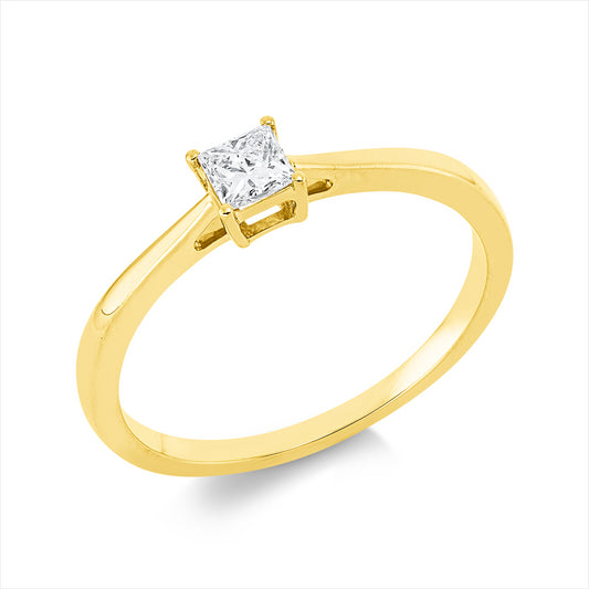 Ring 18 kt GG, 1 Princ. 0,21 ct, TW-si