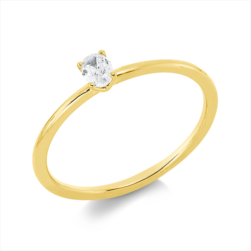 Ring 18 kt GG, 1 Oval 0,14 ct, TW-si