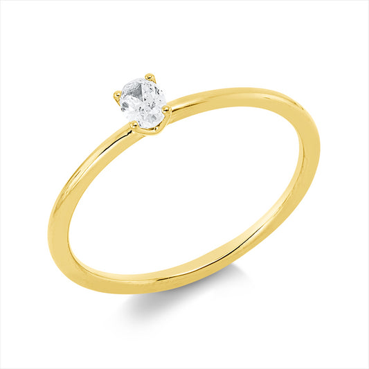 Ring 18 kt GG, 1 Oval 0,14 ct, TW-si