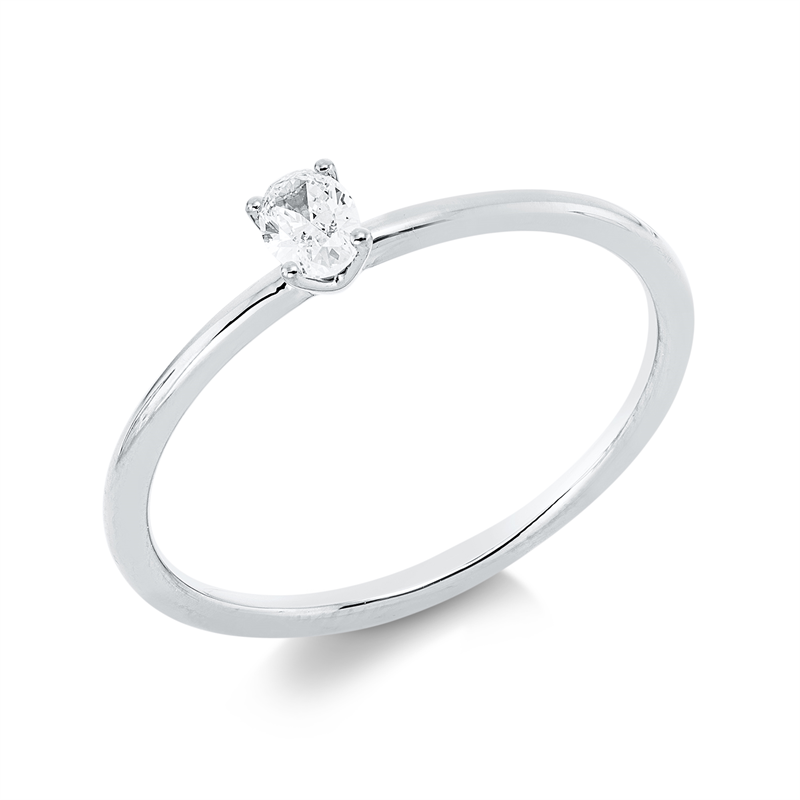 Ring 18 kt WG, 1 Oval 0,14 ct, TW-si
