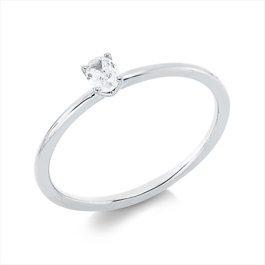 Ring 18 kt WG, 1 Oval 0,14 ct, TW-si