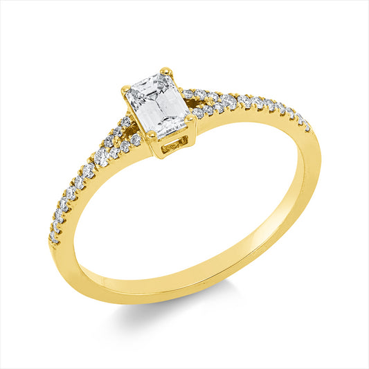 Ring 18 kt GG, GIA 6522380299, 2 Brill. 0,02 ct-si, 1 Sm.schliff 0,31 ct, TW-vvs2, 26 Brill. 0,10 ct, TW-si