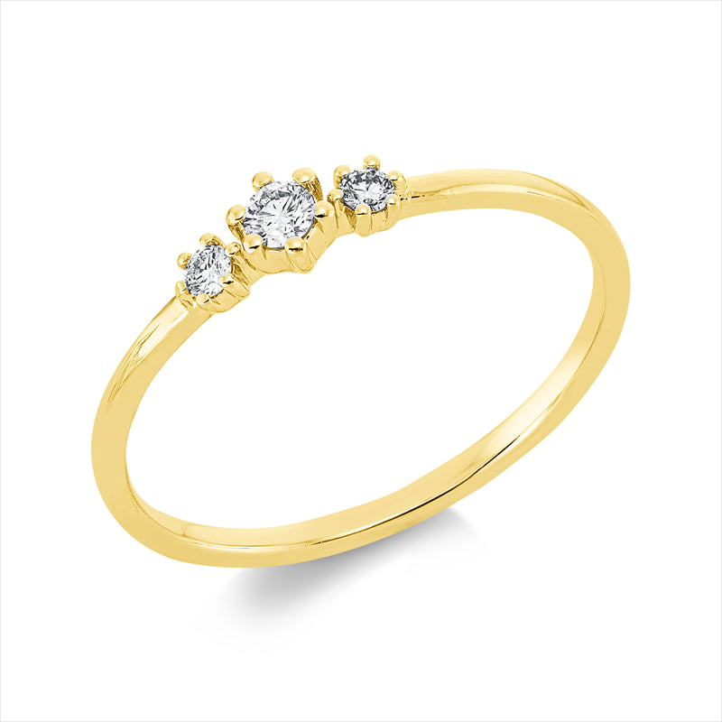 Ring 18 kt GG, 3 Brill. 0,10 ct, TW-si