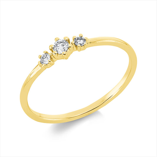 Ring 18 kt GG, 3 Brill. 0,10 ct, TW-si