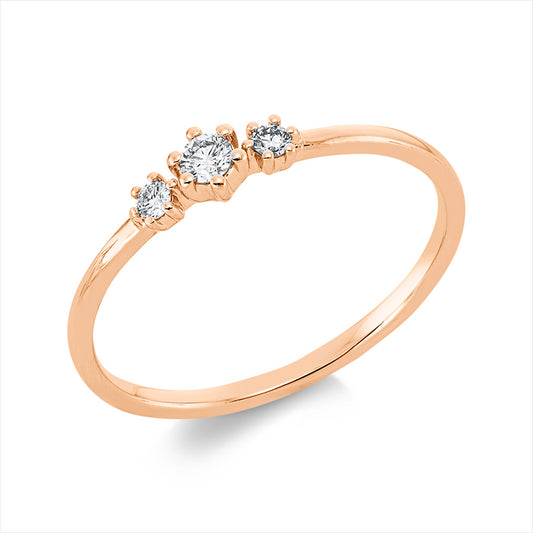 Ring 18 kt RG, 3 Brill. 0,10 ct, TW-si