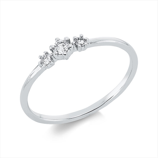 Ring 18 kt WG, 3 Brill. 0,10 ct, TW-si