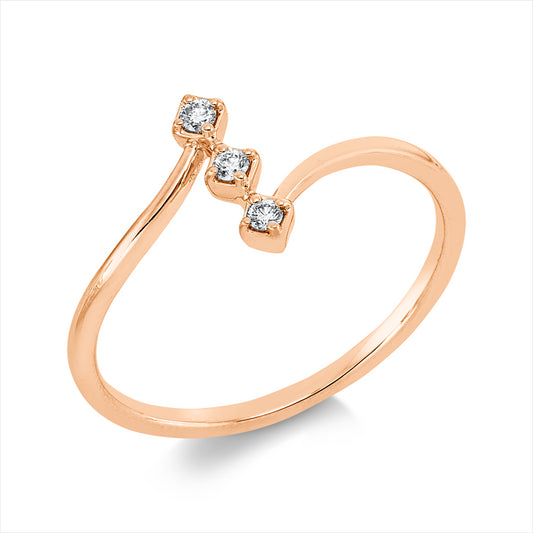 Ring 18 kt RG, 3 Brill. 0,06 ct, TW-si