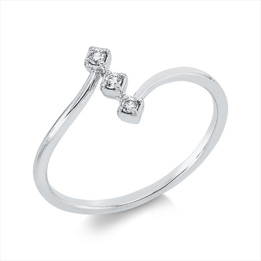 Ring 18 kt WG, 3 Brill. 0,06 ct, TW-si