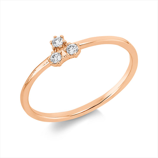 Ring 18 kt RG, 3 Brill. 0,07 ct, TW-si