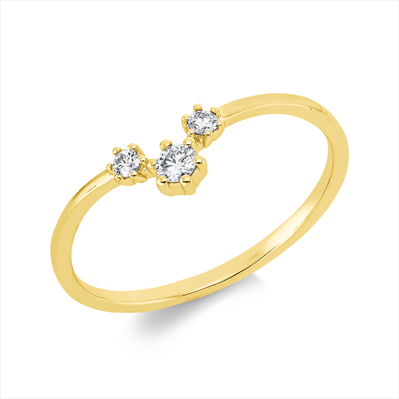 Ring 18 kt GG, 3 Brill. 0,10 ct, TW-si