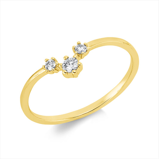 Ring 18 kt GG, 3 Brill. 0,10 ct, TW-si