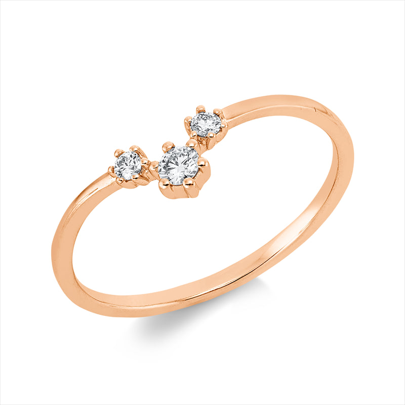 Ring 18 kt RG, 3 Brill. 0,10 ct, TW-si