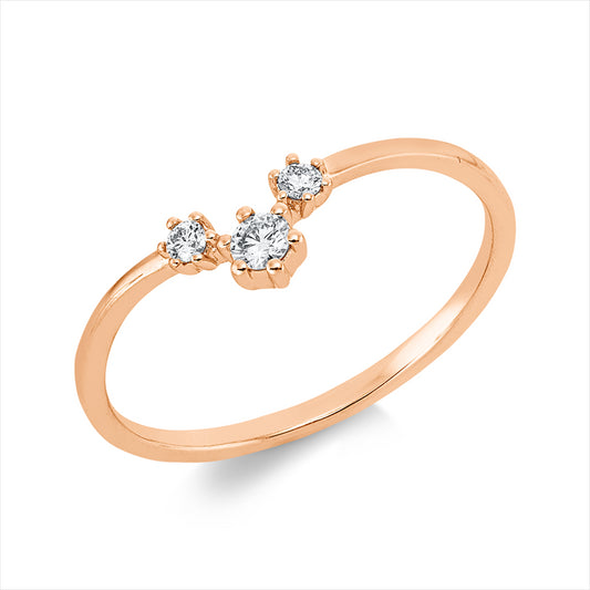 Ring 18 kt RG, 3 Brill. 0,10 ct, TW-si