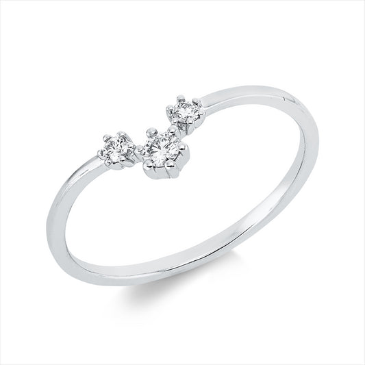 Ring 18 kt WG, 3 Brill. 0,10 ct, TW-si