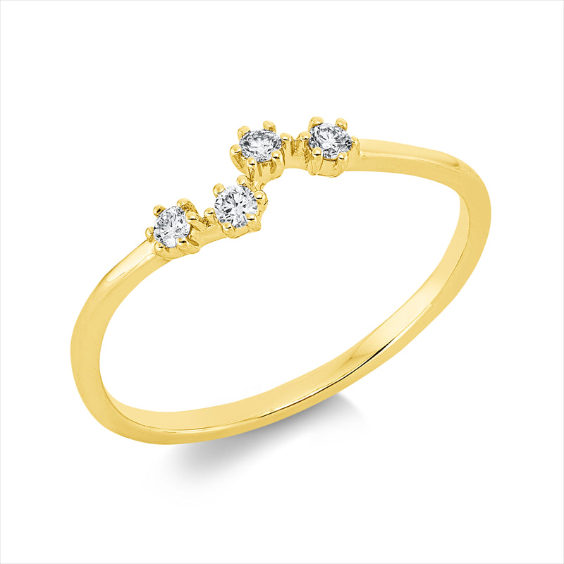 Ring 18 kt GG, 4 Brill. 0,09 ct, TW-si