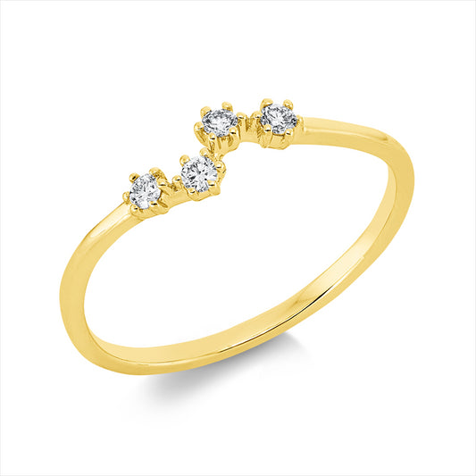 Ring 18 kt GG, 4 Brill. 0,09 ct, TW-si