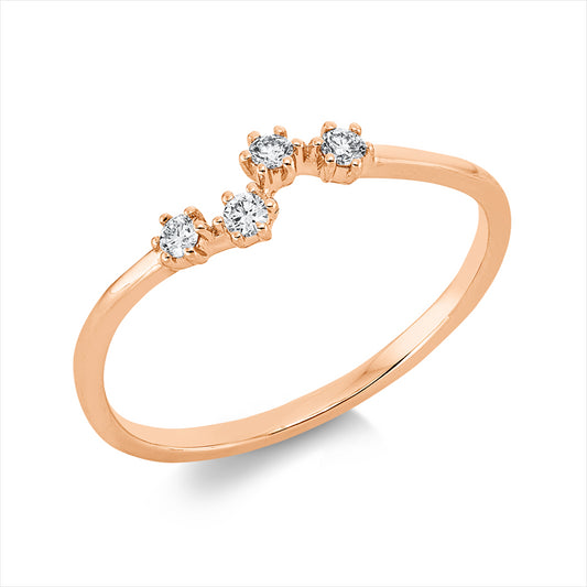 Ring 18 kt RG, 4 Brill. 0,09 ct, TW-si