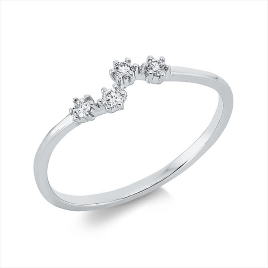 Ring 18 kt WG, 4 Brill. 0,09 ct, TW-si
