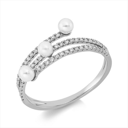 Ring 18 kt WG, 58 Brill. 0,21 ct, TW-si, 3 SW weiß 3 mm