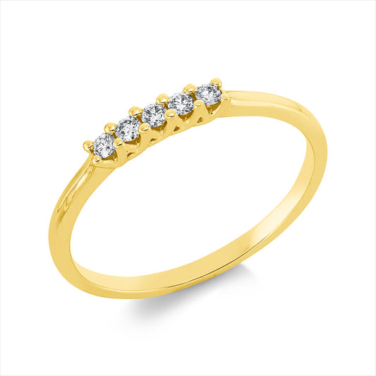 Ring 18 kt GG, 5 Brill. 0,10 ct, TW-si