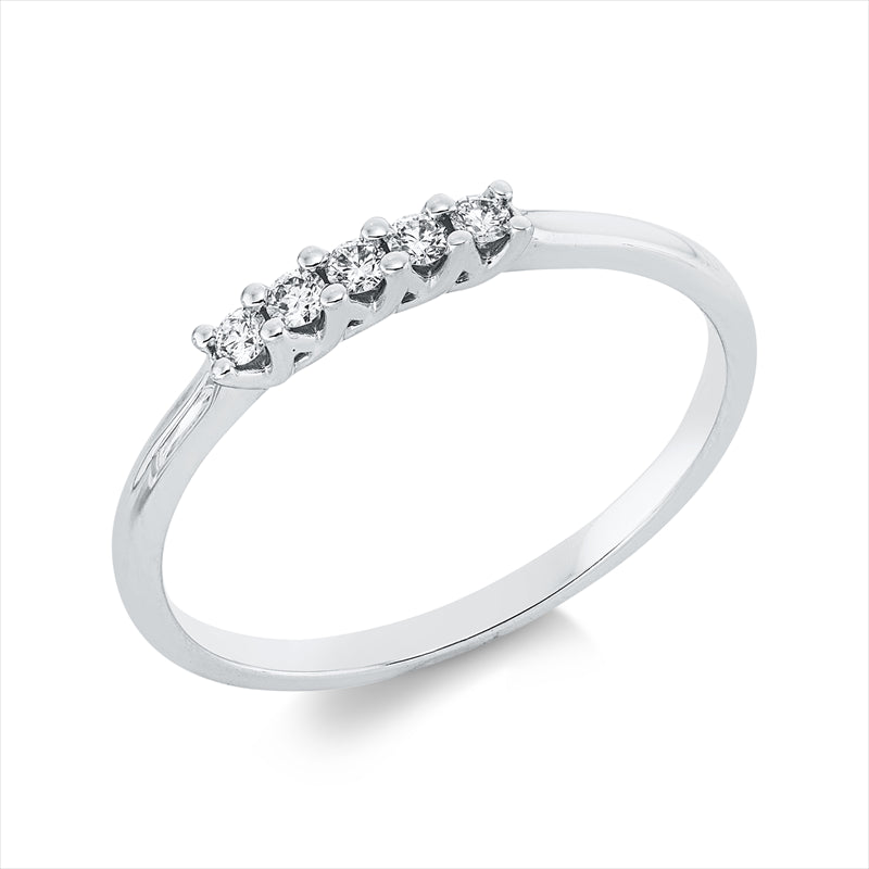 Ring 18 kt WG, 5 Brill. 0,10 ct, TW-si