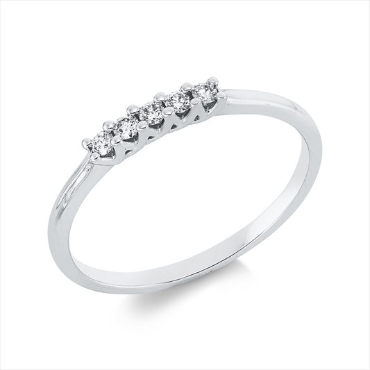 Ring 18 kt WG, 5 Brill. 0,10 ct, TW-si