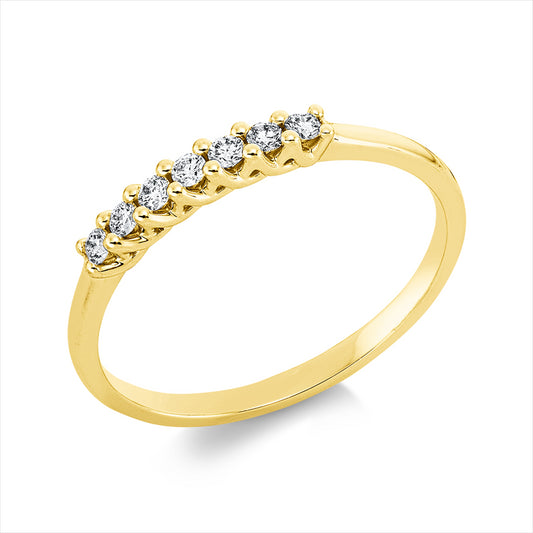 Ring 18 kt GG, 7 Brill. 0,13 ct, TW-si
