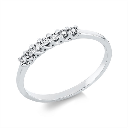 Ring 18 kt WG, 7 Brill. 0,13 ct, TW-si