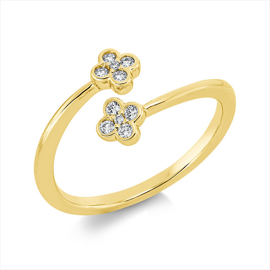 Ring 18 kt GG, 10 Brill. 0,10 ct, TW-si