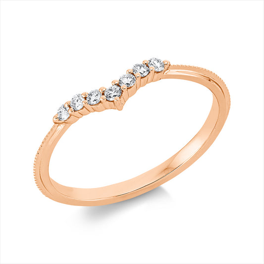 Ring 18 kt RG, 7 Brill. 0,12 ct, TW-si