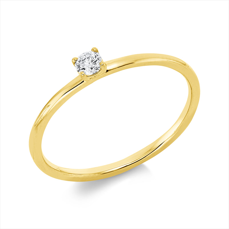 Ring 18 kt GG, 1 Brill. 0,10 ct, TW-si