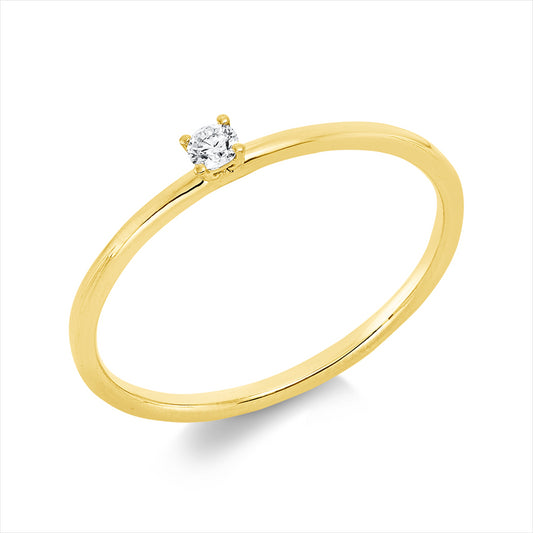 Ring 18 kt GG, 1 Brill. 0,05 ct, TW-si